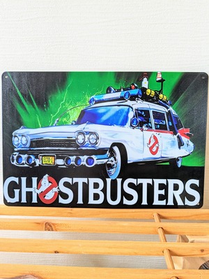 ☆ 送料無料！ちょうどいいブリキ看板 ビンテージ加工【ゴーストバスターズ（Ghostbusters）】〚アメリカン雑貨 アメトイ〛