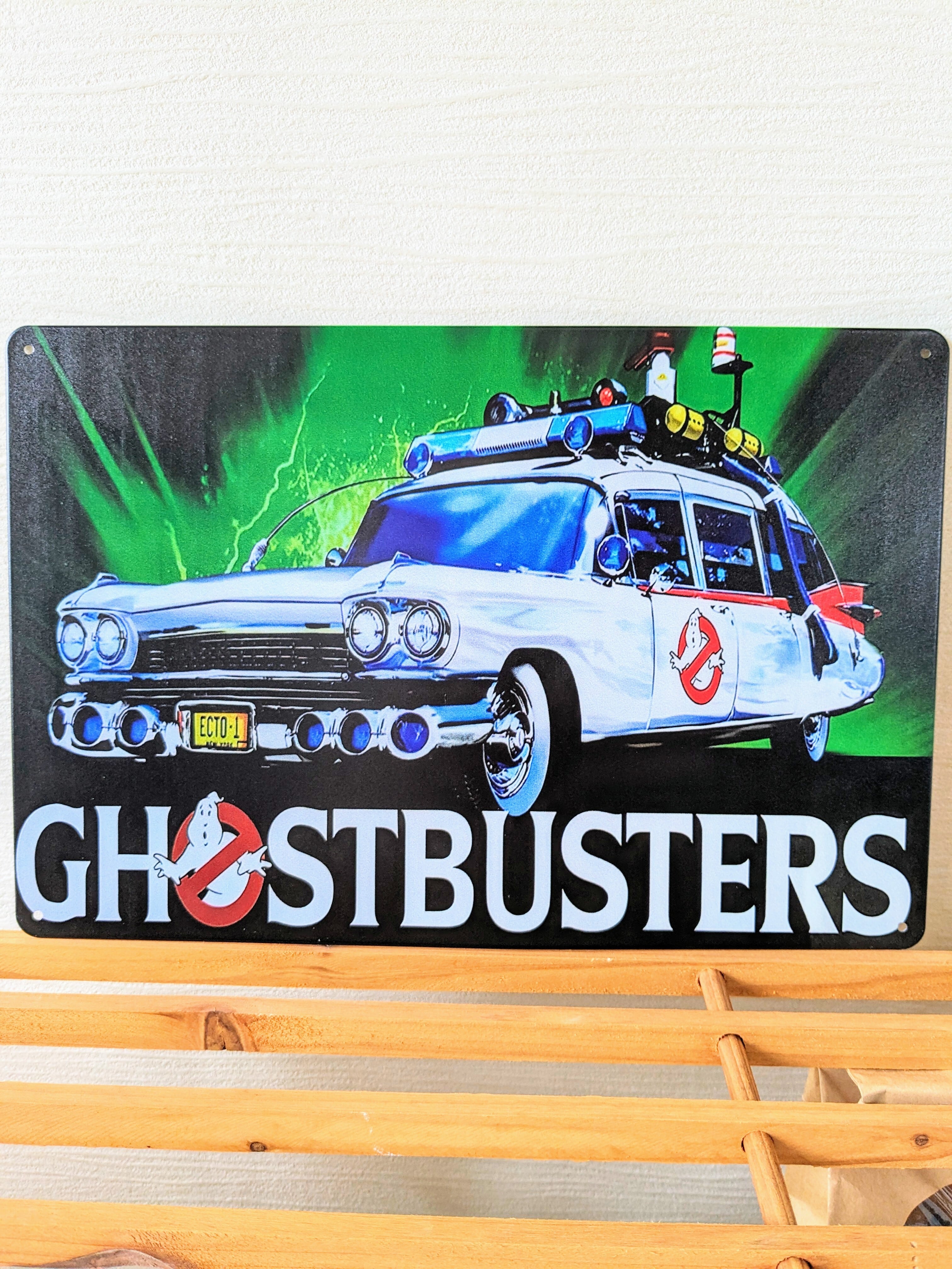 ☆ 送料無料！ちょうどいいブリキ看板 ビンテージ加工【ゴーストバスターズ（Ghostbusters）】〚アメリカン雑貨 アメトイ〛