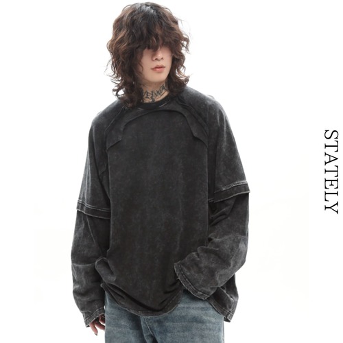 Layered Wash レイヤードロングTee/2color_T269 画像