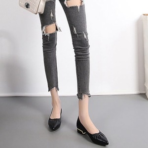 ポインテッドトゥローヒールパンプス 4type W10224