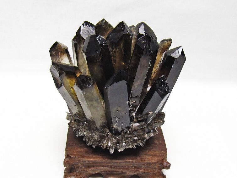 黒水晶 クラスター モリオン 原石 台座付属 一点物 182-8700 | 天然石