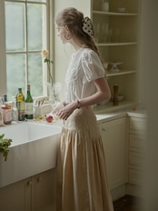 Noisette Yoke Gathered Skirt F0722
