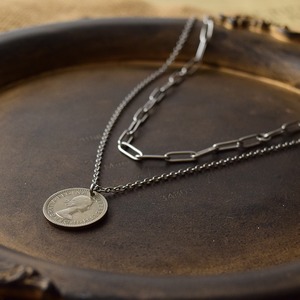 シックスペンスコインダブルネックレス