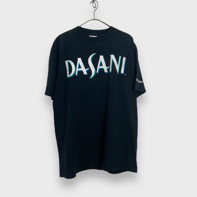 00s USA製　ダサニ　プリントTシャツ　飲料水メーカー　ロゴ　ブラック　L