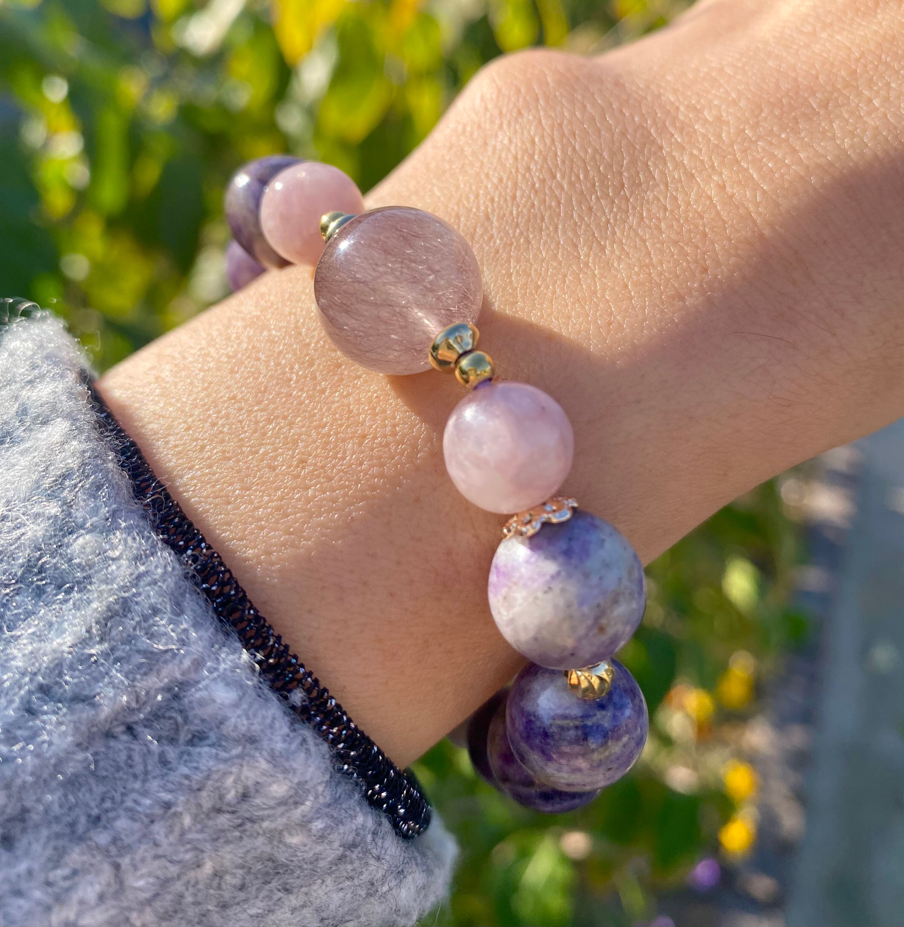 希少＊【マッシブバンデッドフローライトwithパープルサゲニティック