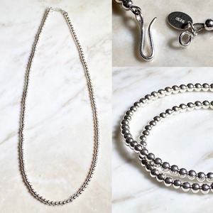 navajo silver beads necklace 50cm φ3mm (1)