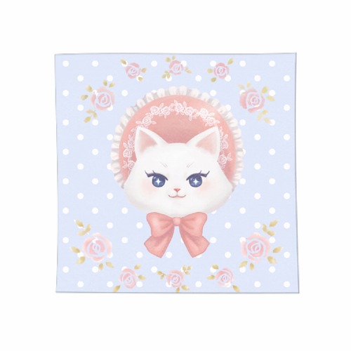 ピンクボンネットねこちゃん ハンカチタオル