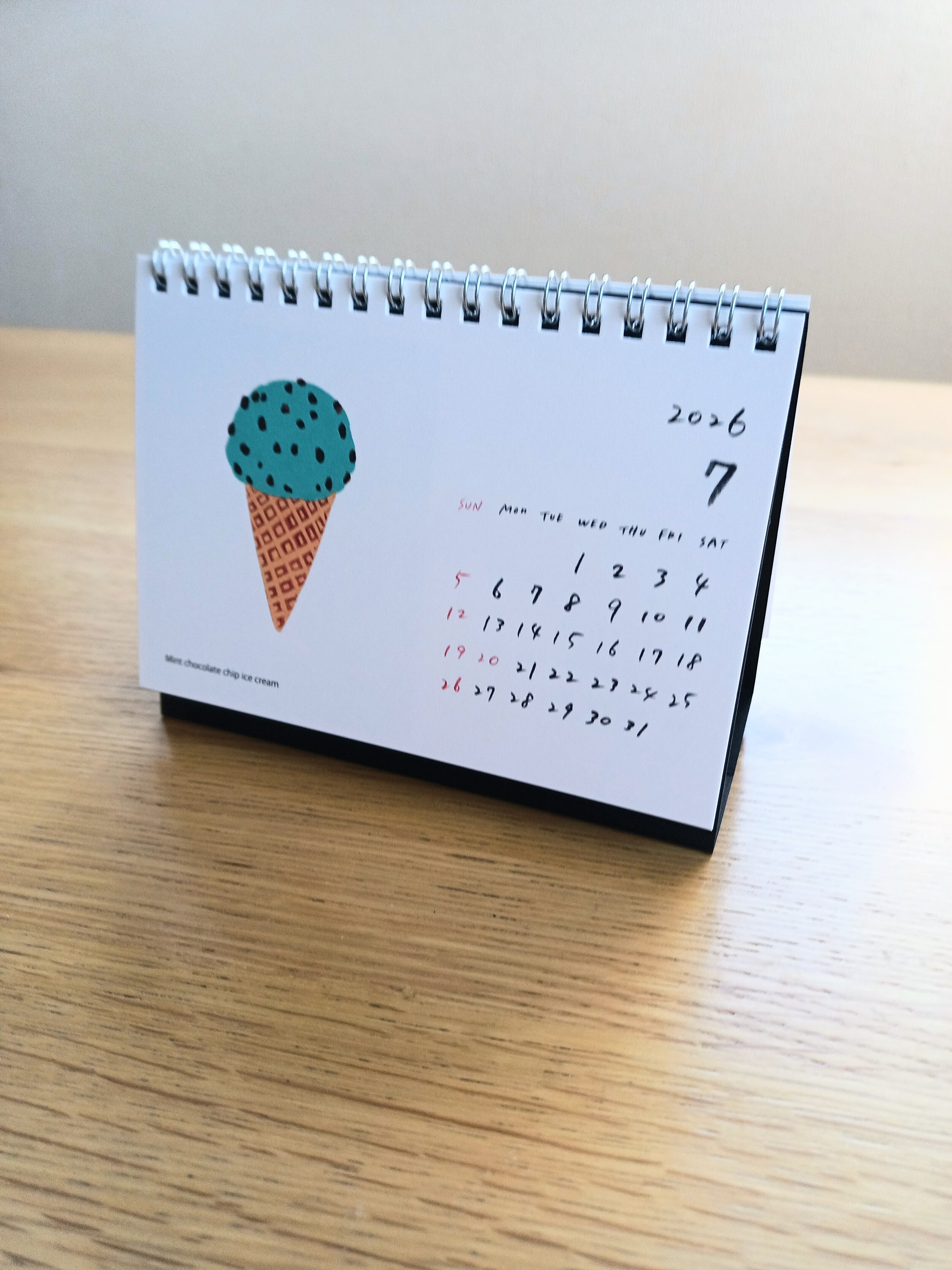 2026年度1月はじまり 卓上チョコレートカレンダー お菓子イラスト 2026カレンダー チョコレート