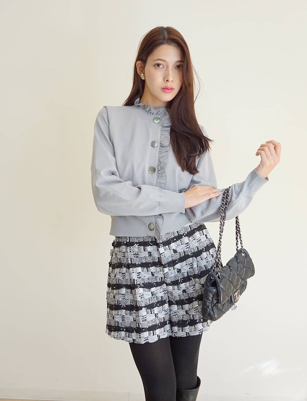 ツイードショートパンツ gray | amin pur