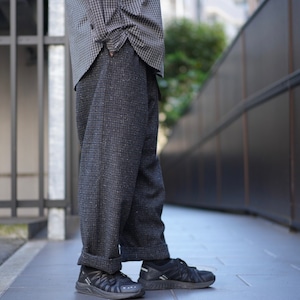 EVAN KINORI(エヴァン キノリ) / Exclusive Two Pleat Pant Tweed Gun Club Check -Brown/Charcoal/Navy-