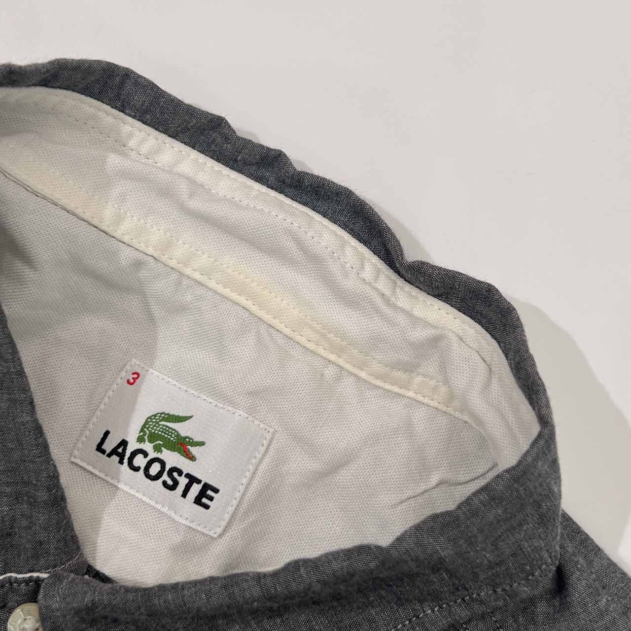 LACOSTE ラコステ BD ボタンダウン 長袖シャツ 3/グレー メンズ
