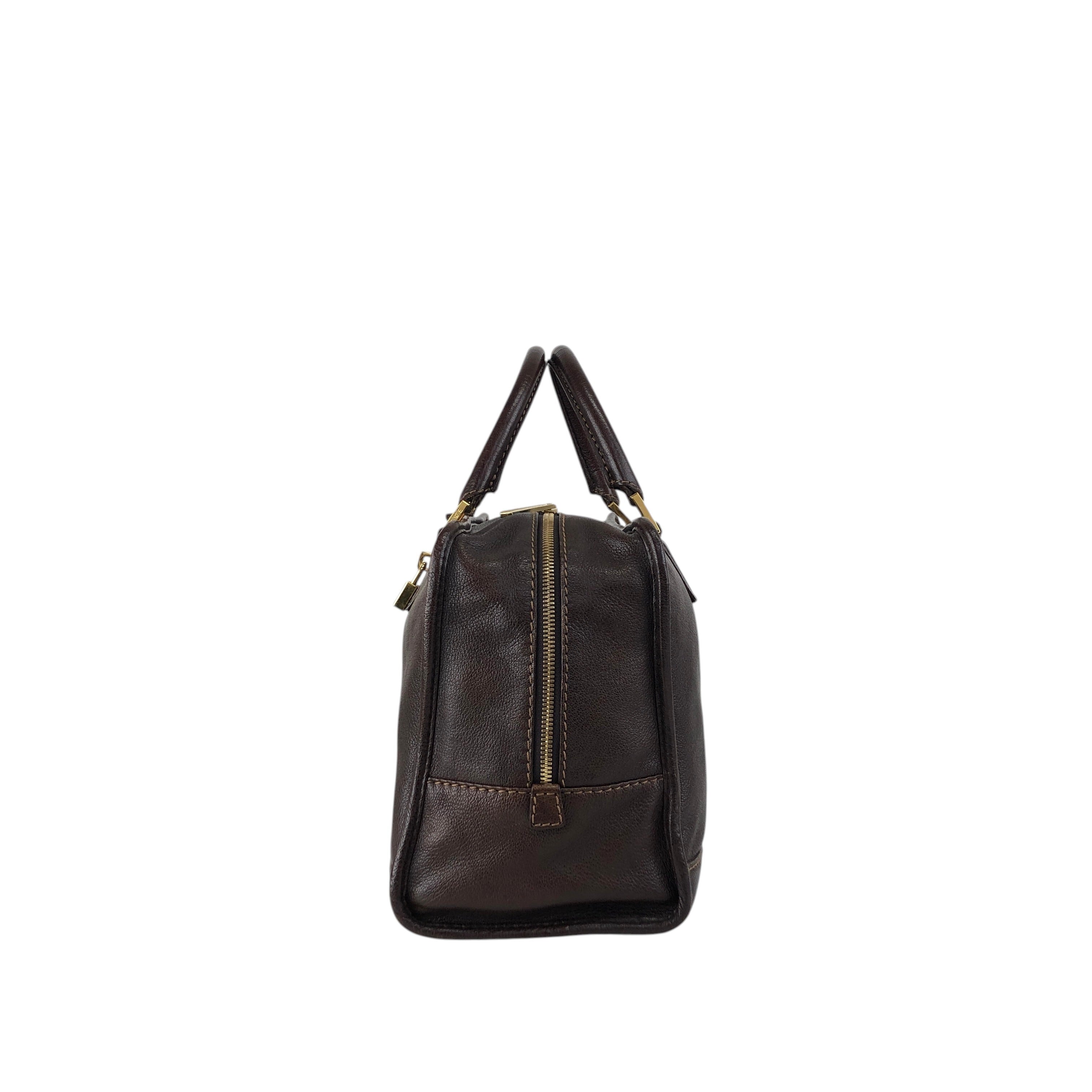 LOEWE ロエベ ハンドバッグ ブラウン アナグラム レザー アマソナ ミニ