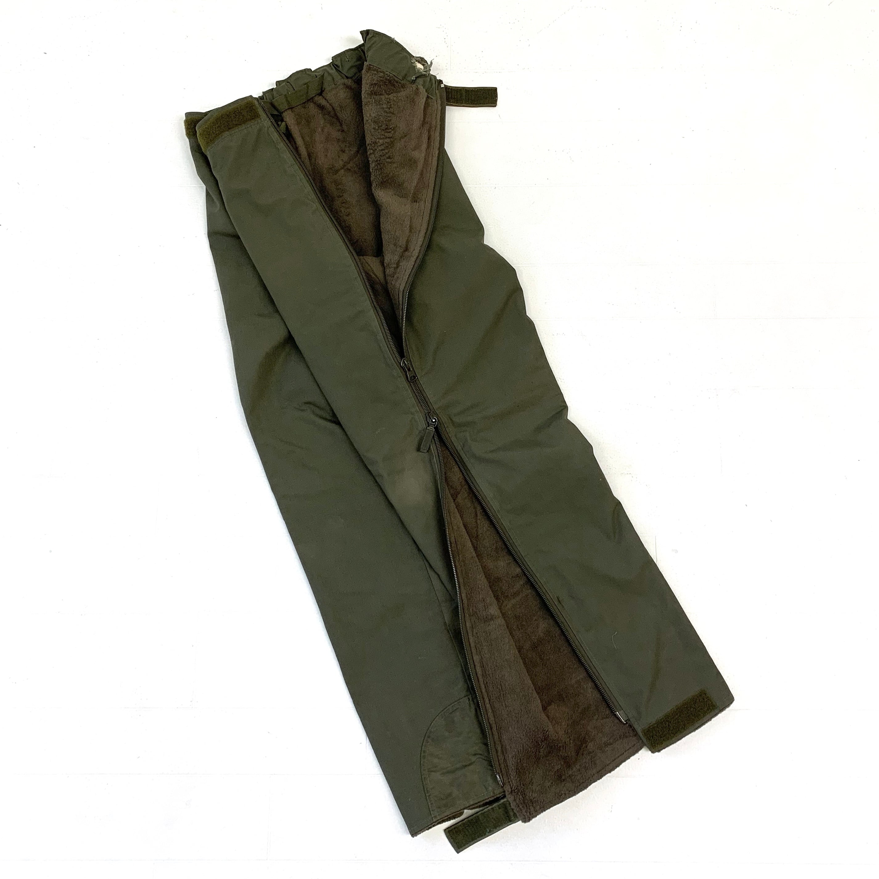 1980's German military pile lined over pants オリーブ オーバー