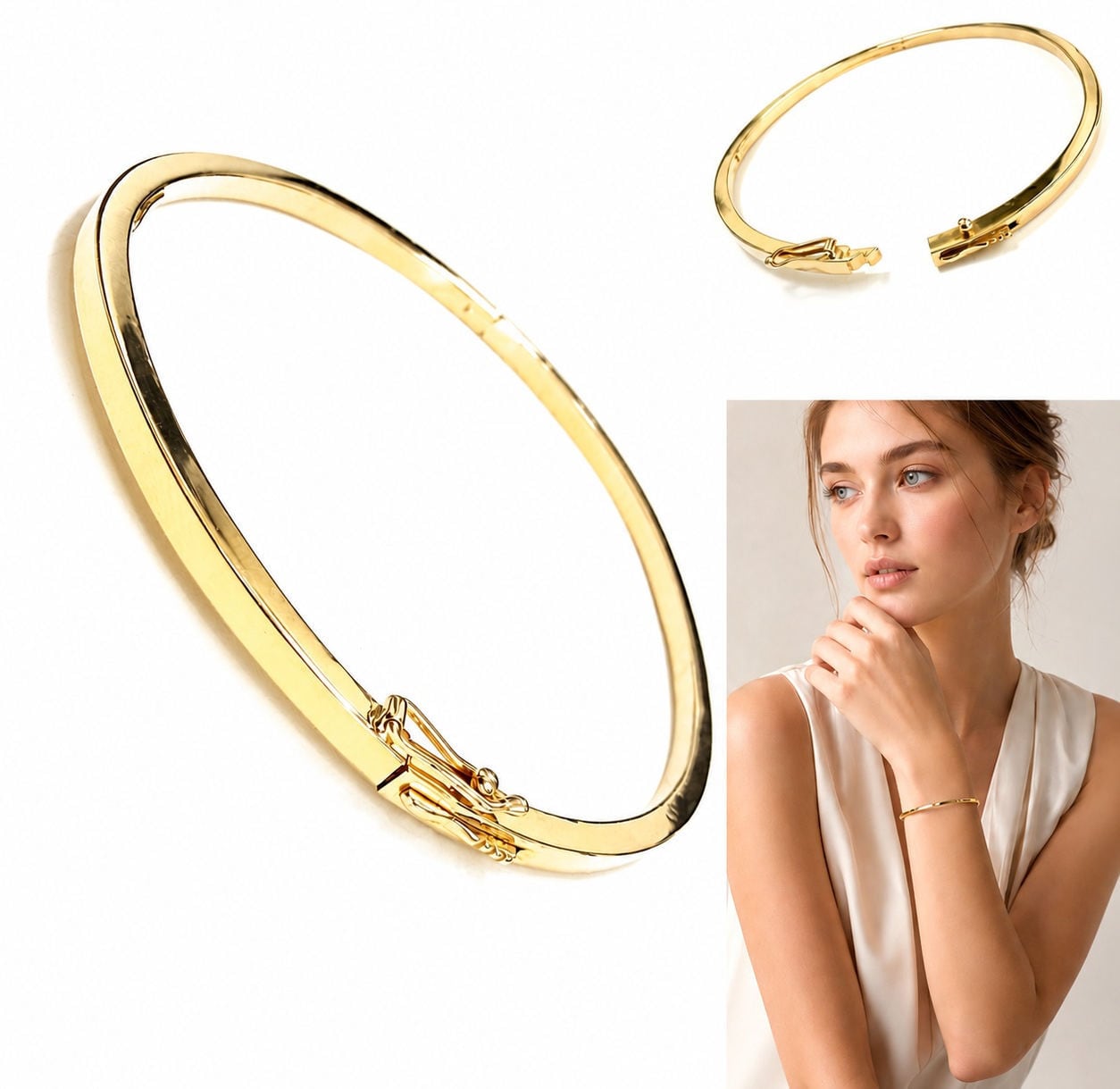 TIFFANY&CO ティファニー K14 YG イエローゴールド バングル ブレス ヴィンテージ アンティーク 男女