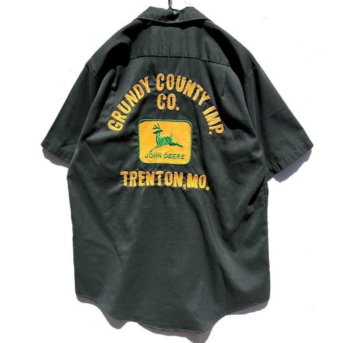 [Lee - Made In USA] Vintage S/S open collar work shirt [1970s-] Vintage Work Shirt