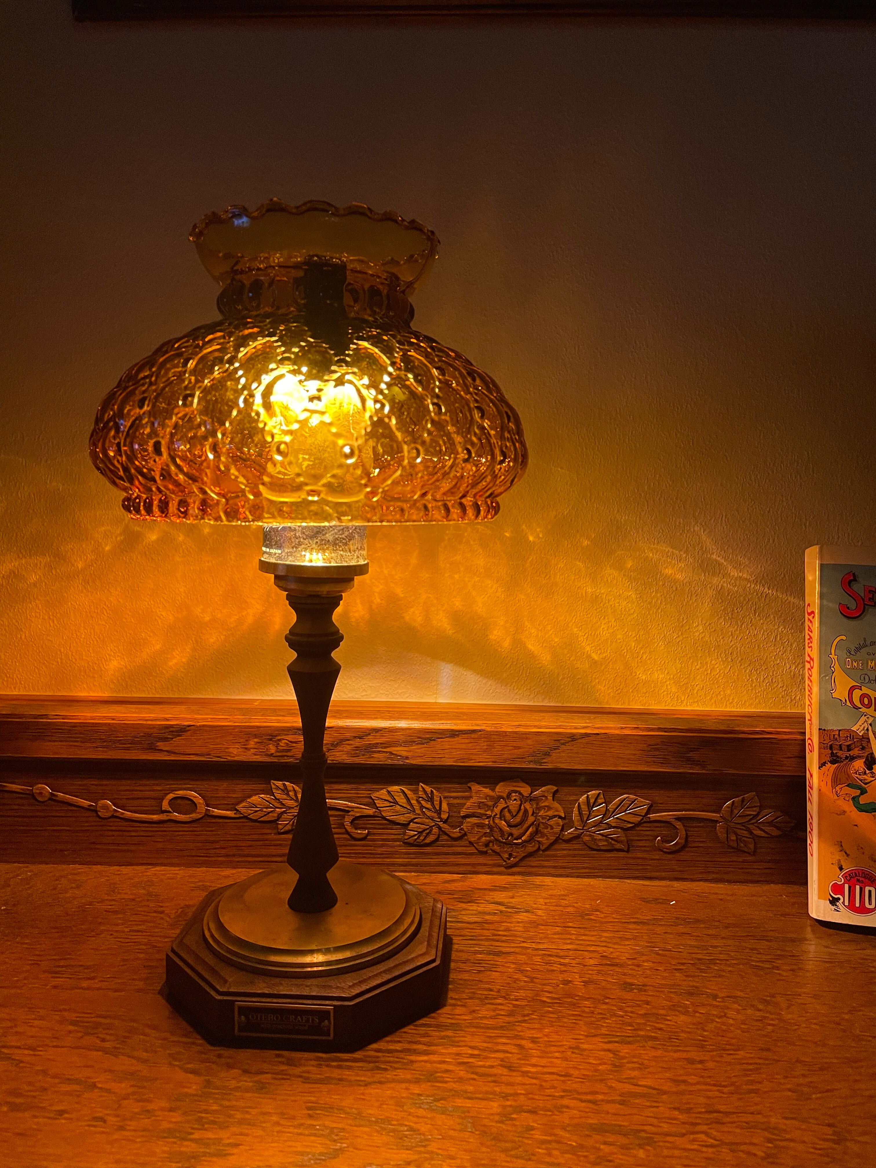 Vintage Diamond Pattern Amber Shade | awesome vintagegear オールド