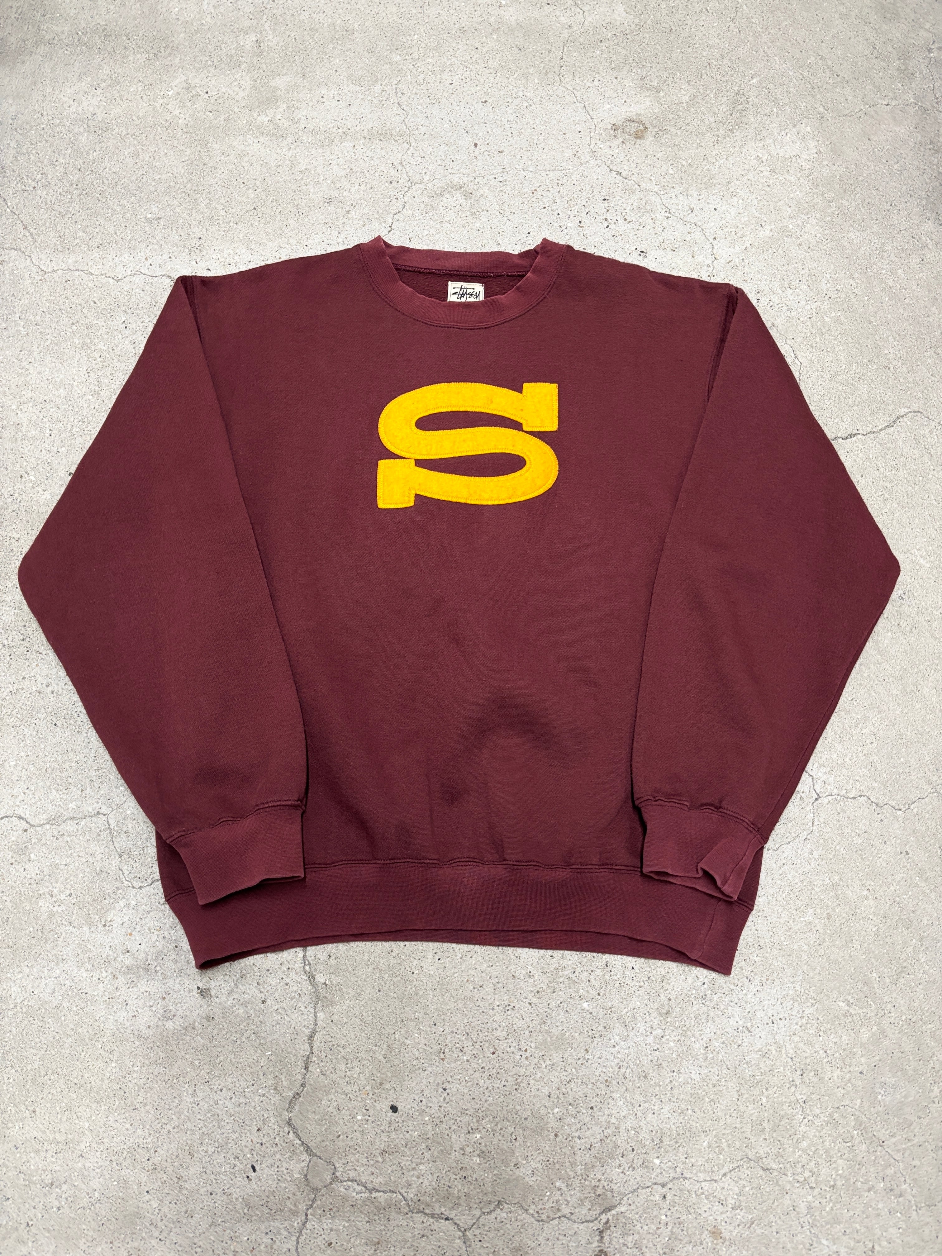 80s OLD STUSSY/Logo print Sweat/USA製/黒タグ/2枚タグ/ロゴプリント