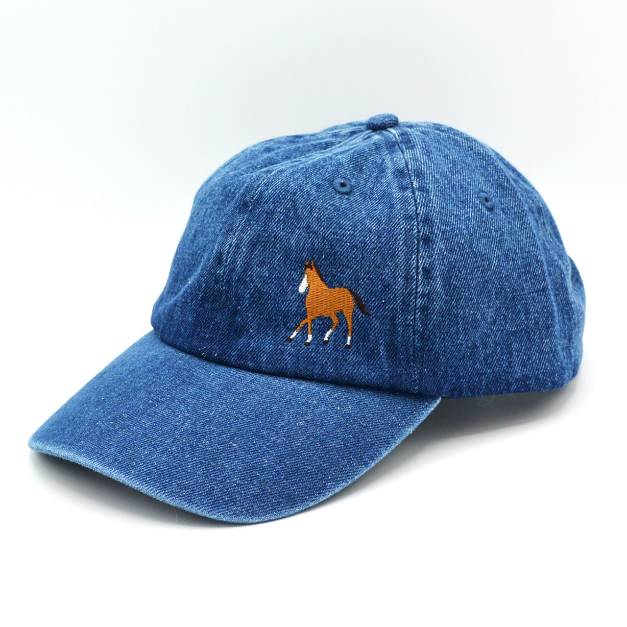 《ワンポイント刺繍》デニムローキャップ
