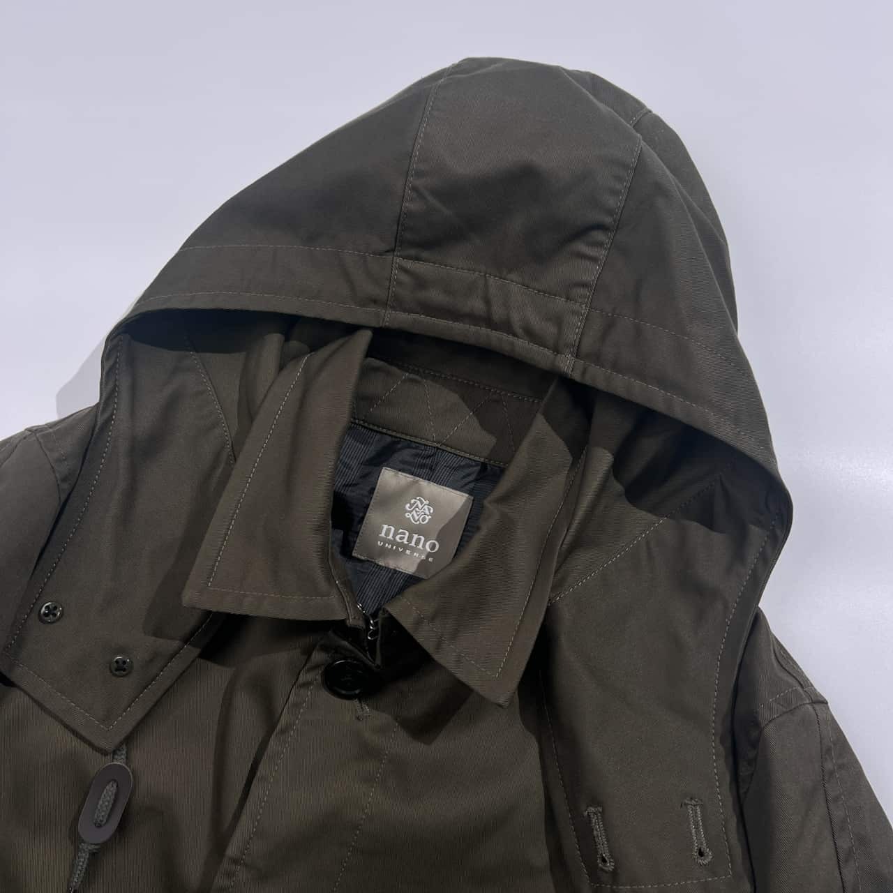 nano・universe ナノ・ユニバース フード付き コート ジャケット S/カーキ メンズ