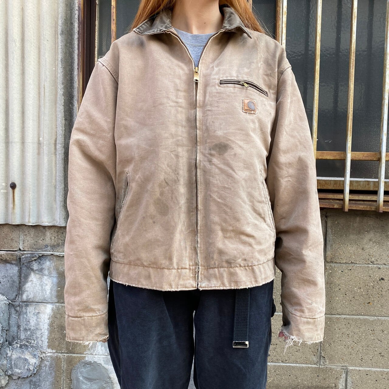 Carhartt カーハート デトロイトジャケット メンズL 古着 ダック地 ワークジャケット ブランケットライナー ベージュ  ブラウン【ワークジャケット】 | cave 古着屋【公式】古着通販サイト