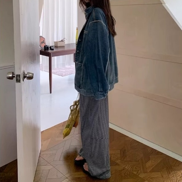 コントラストパネルリバーシブルデニムジャケット 1col   R01831