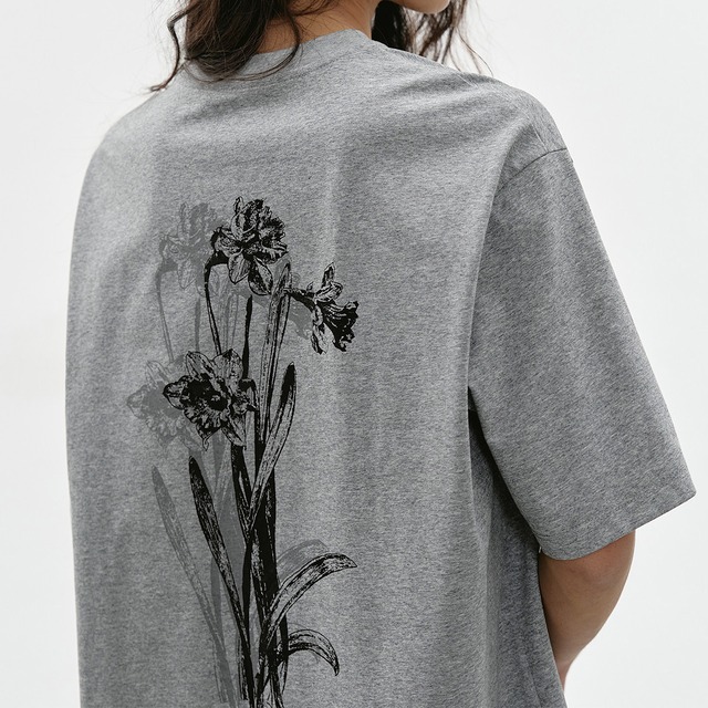 Botanical back print t-shirt A00247