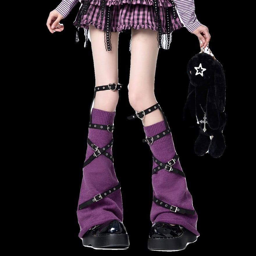 サブカル・地雷系女子のためのアシンメトリー・ニットレッグウォーマー