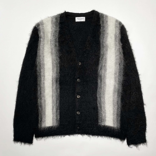Benjamin Stripe Mohair Cardigan Black/White