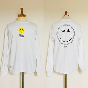 Leaf Smile Long Sleeve Tee　White