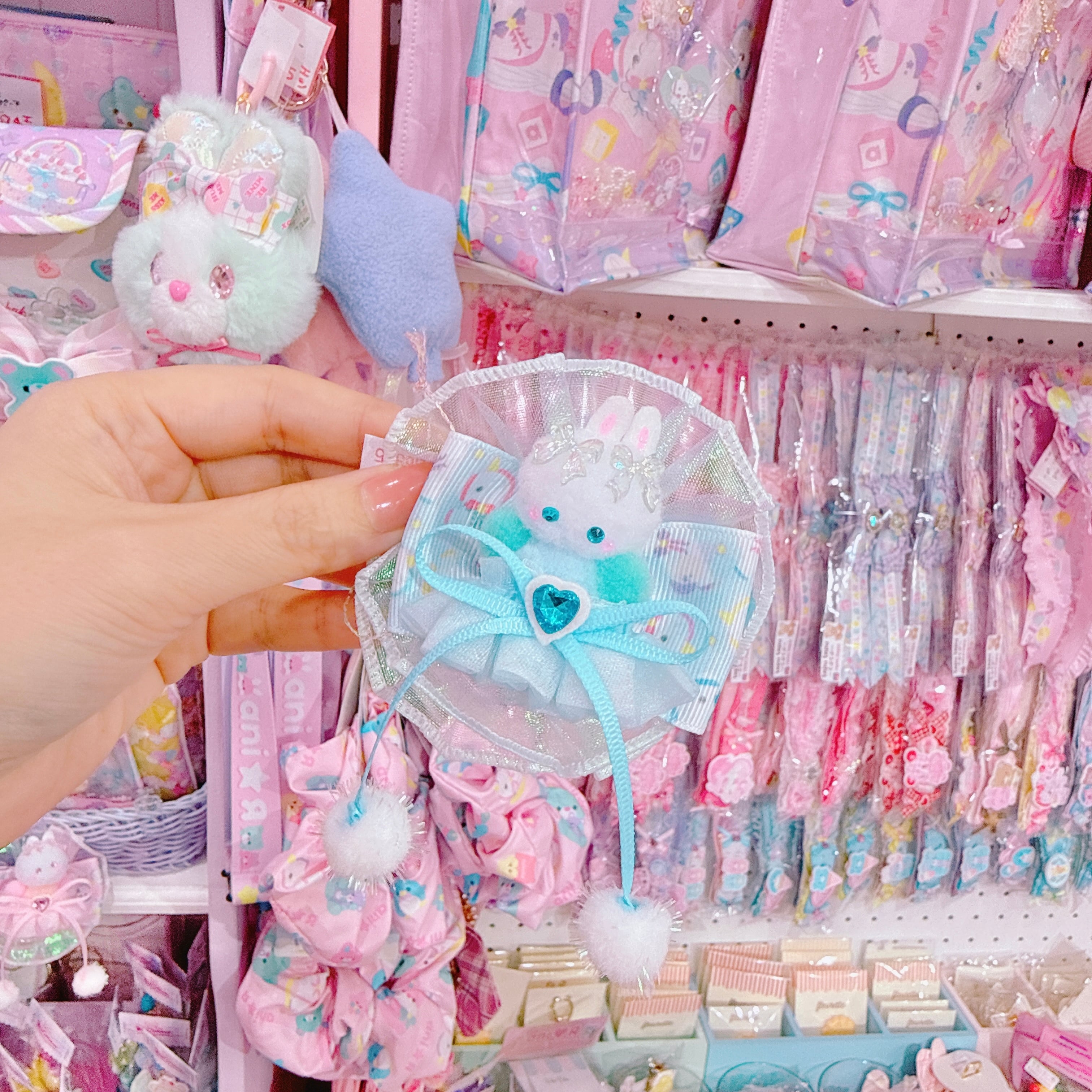 【M4】63-9うさぎマスコットヘアクリップ