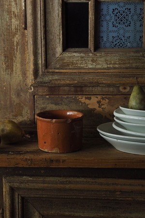 アンティーク 水切りポット-antique pottery colander  No.2