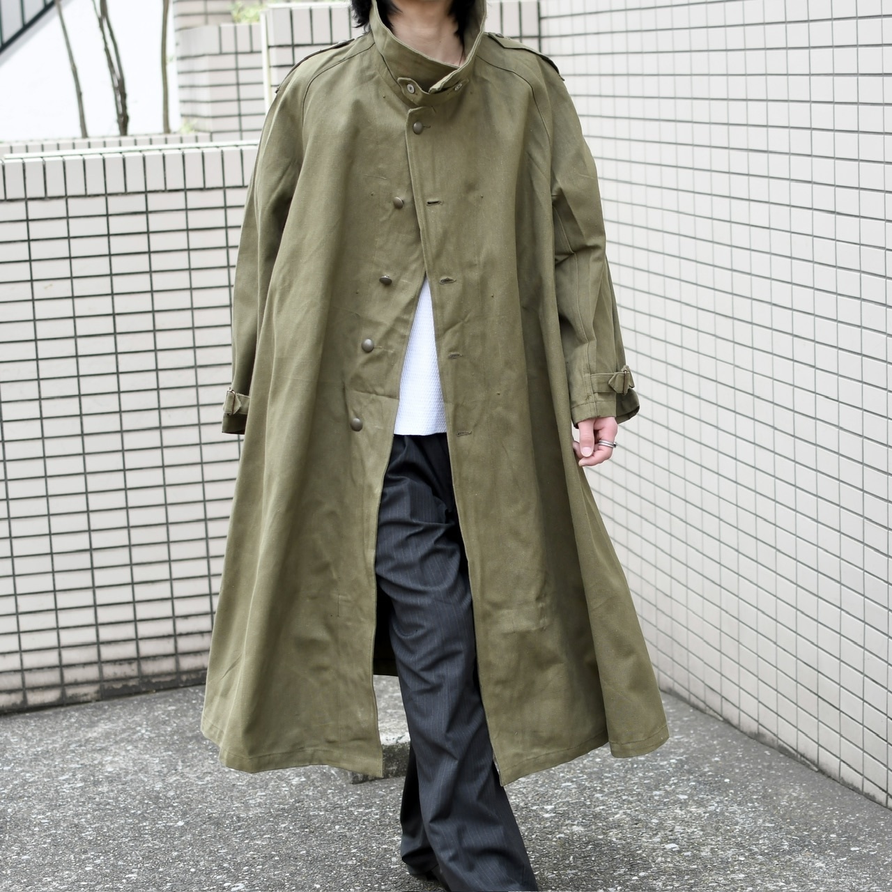 40's~ french army m-35 motorcycle coat