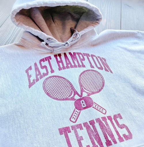 00s  Champion ReverseWeave 〝EAST HAMPTON TENNIS〟  Print Hoodie