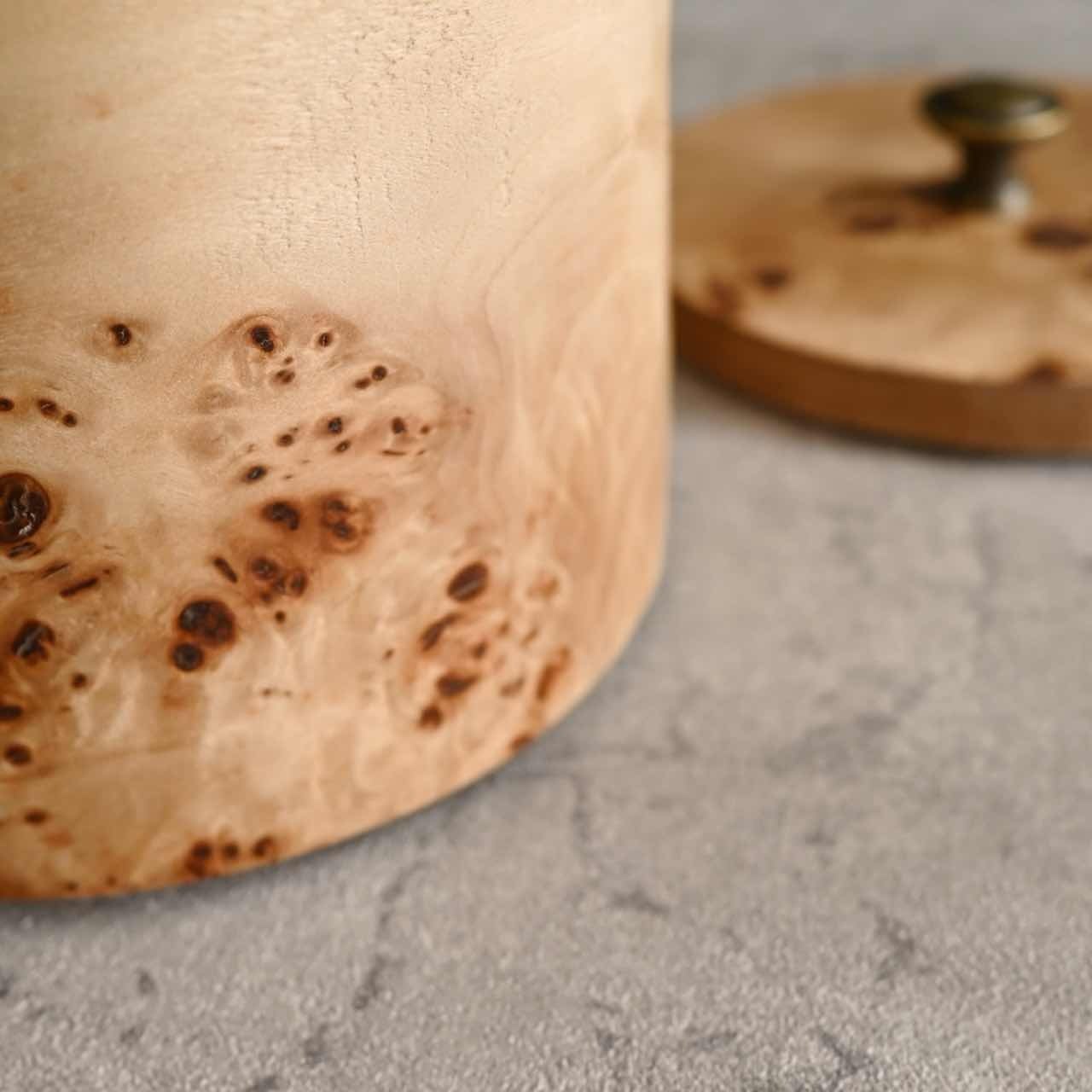 完売 】バーチバークふたつきボックス｜円筒形 小物入れ レトロ