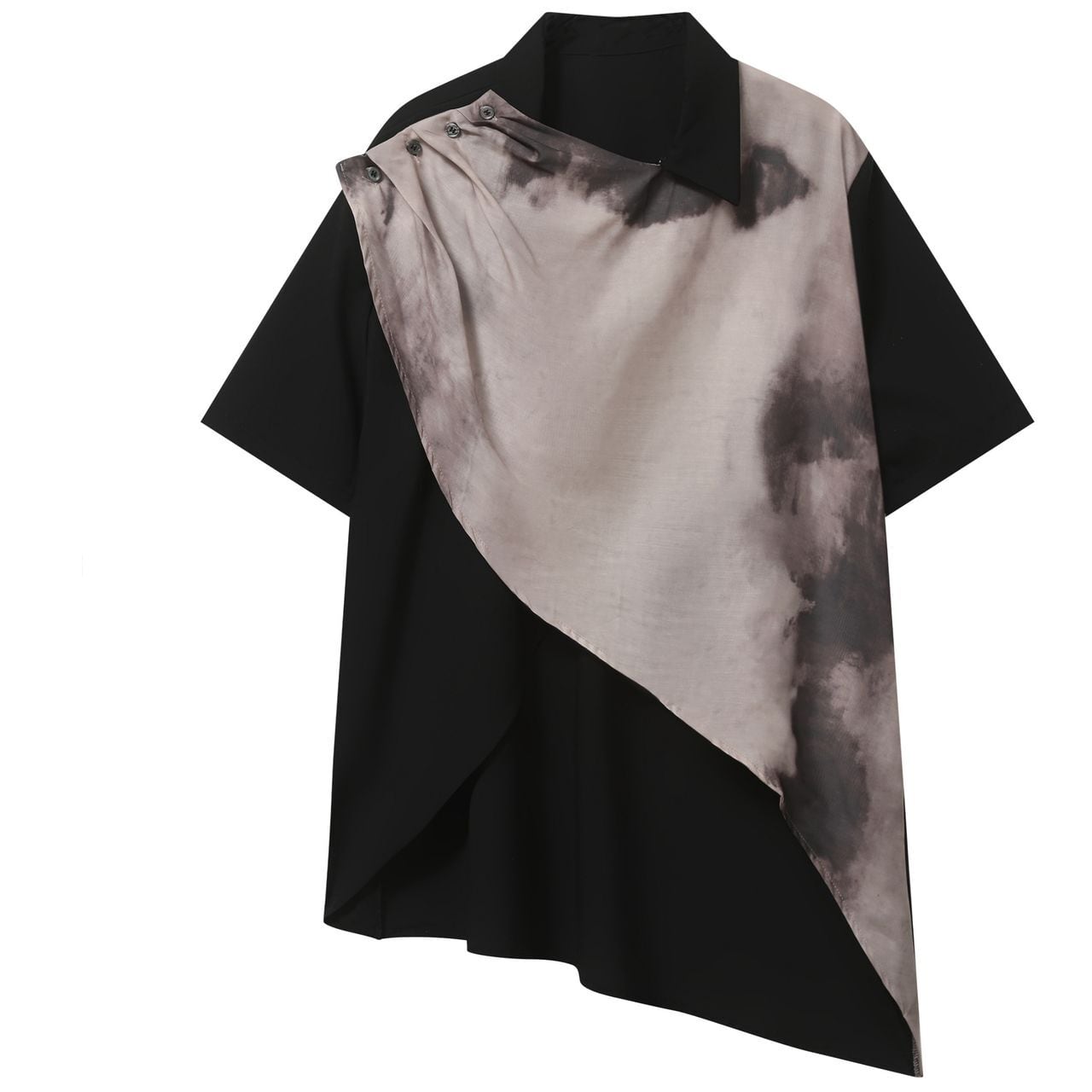 Retro irregular short sleeve ink painting shirt(MT1223)