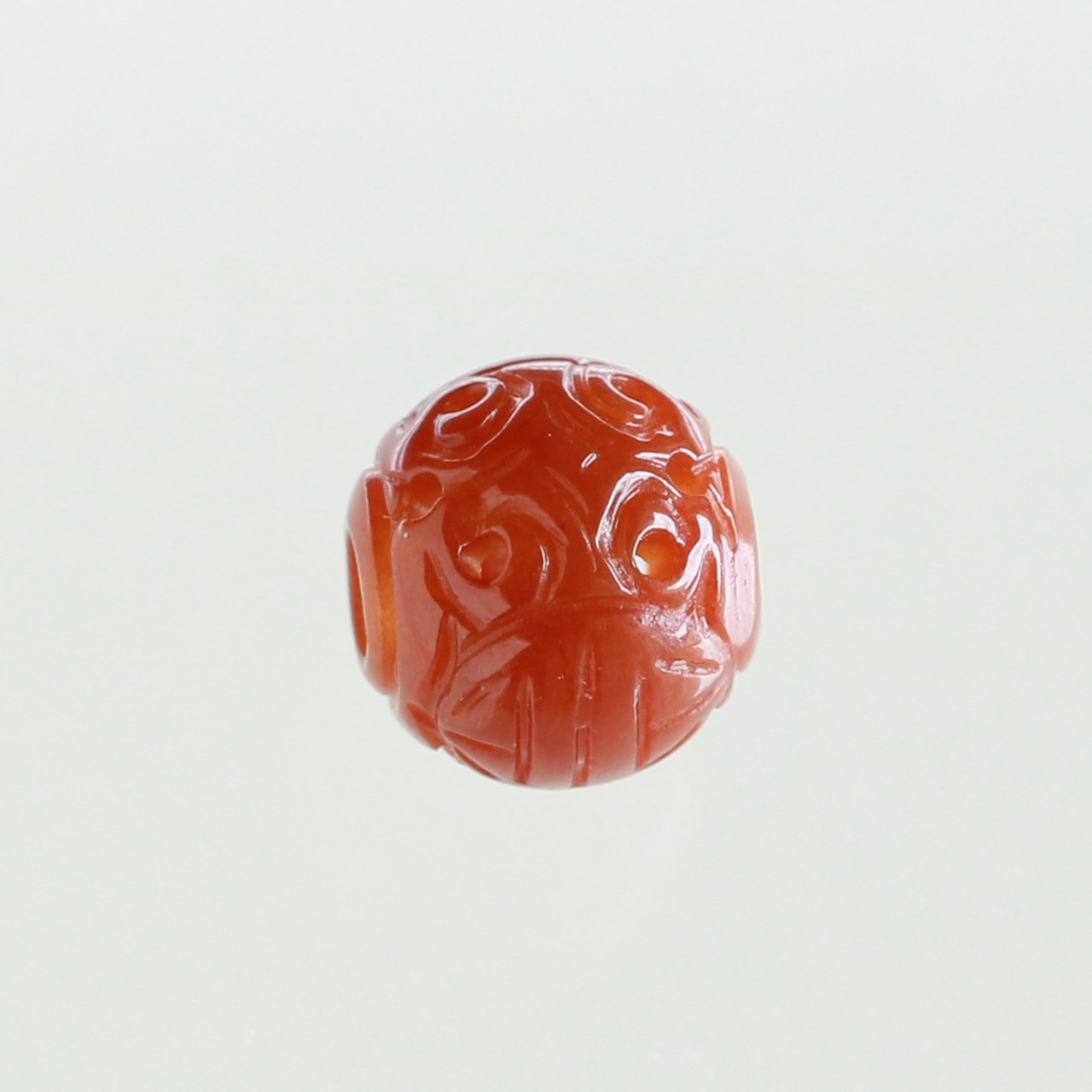 さりげなく使える翡翠！ 彫りオレンジ翡翠 一粒 ペンダント トップ orange carving sphere A貨翡翠 jd_pt1057