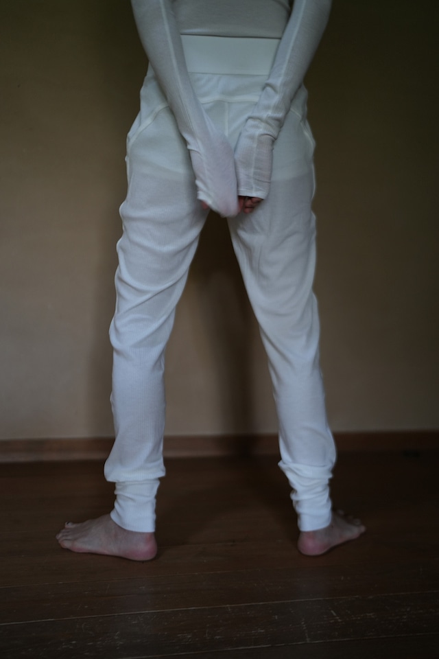 MOON TREE PLANET - line pants cashmere white
