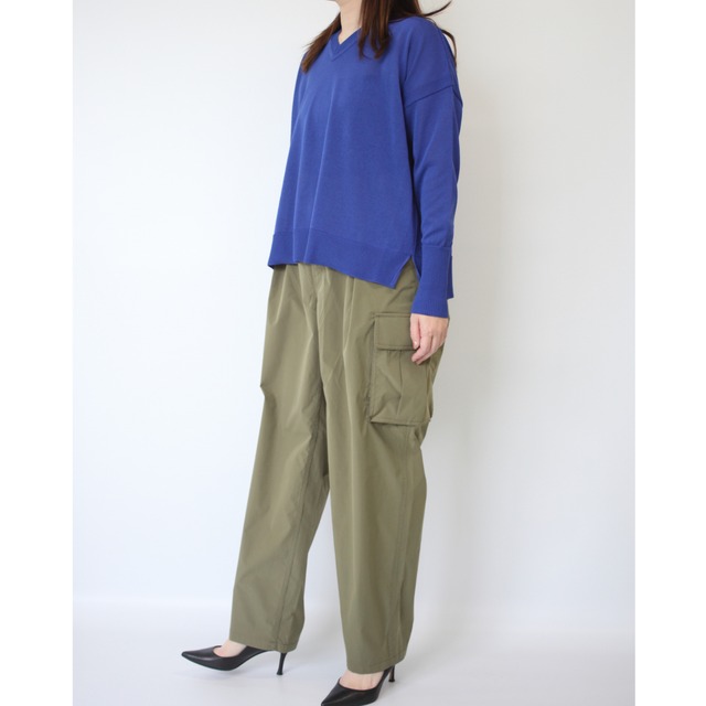 【lelill】日本製 ワイドVニットソー