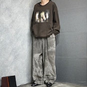 bleached wide corduroy pants gray