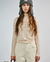 DOG AND LOVERS プリントタートルネック L/S Tシャツ (BROWN) CQ-49081