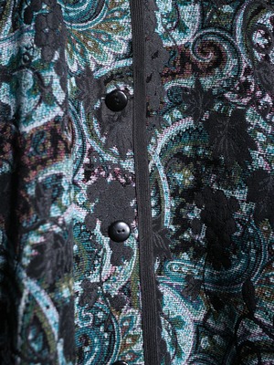 2way chenille paisley & flower pattern reversible jacket