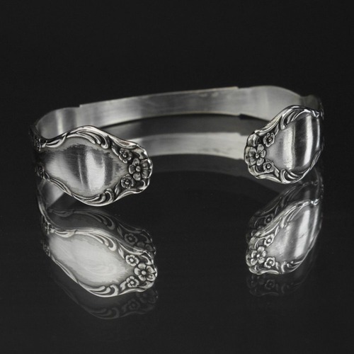 Vintage Spoon Bangle [Sarah Coventry] [STERLING] Flower Motifs