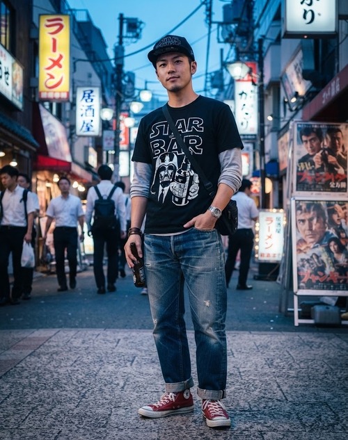 STAR BAR Tシャツ / ブラック