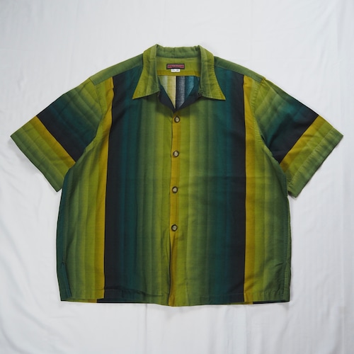 〜70’s コットンシャツ Mサイズ ストライプオンブレ