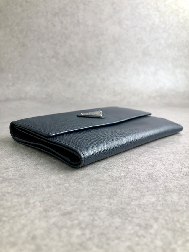 PRADA プラダ 財布 ネイビー トライアングルロゴ サフィアーノ vintage ヴィンテージ オールド drpp55