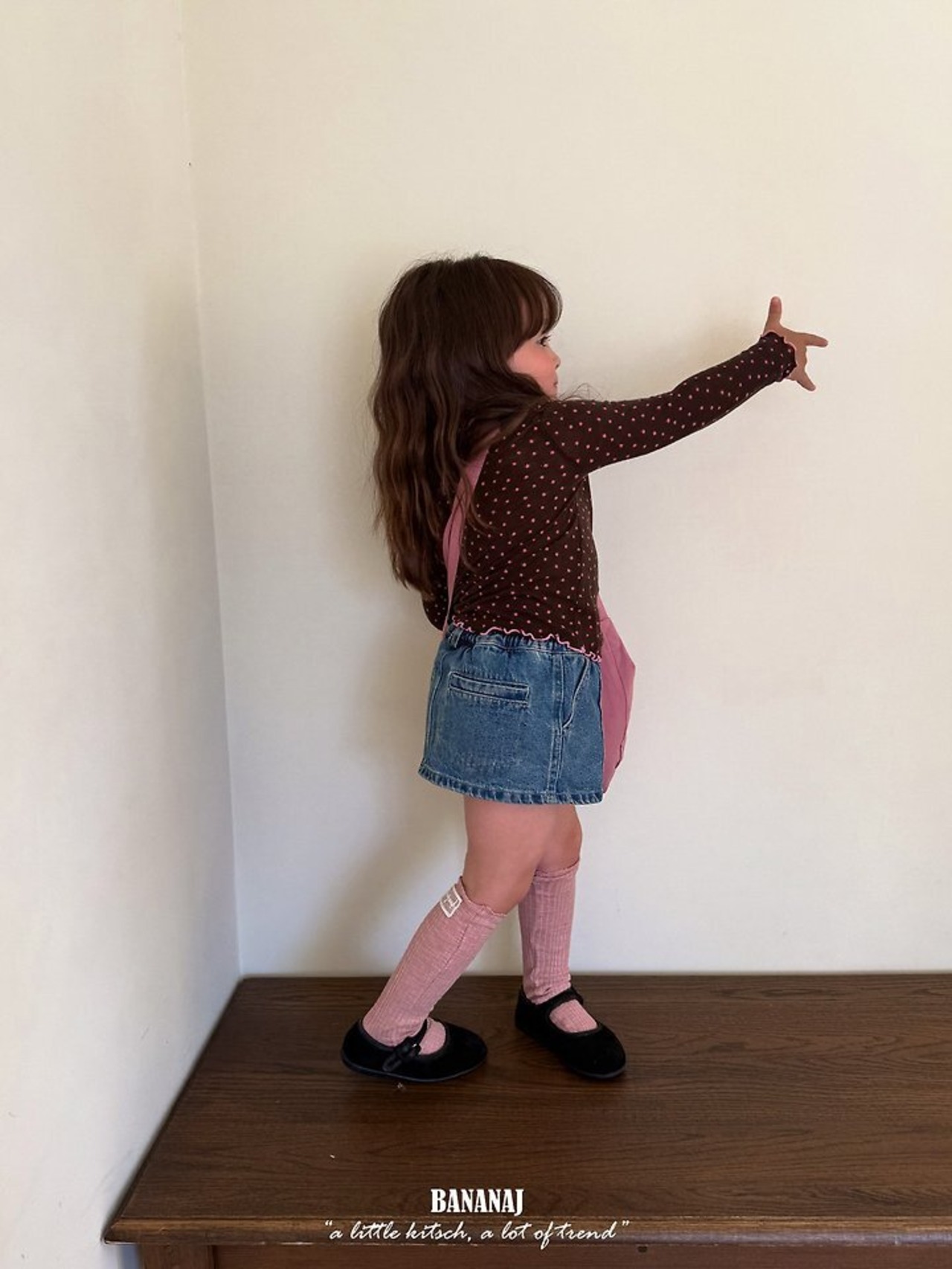 韓国子供服 / BANANA J / 26Autumn / ローズ タートルネックTシャツ / 秋服 / キッズ *XS~JS*