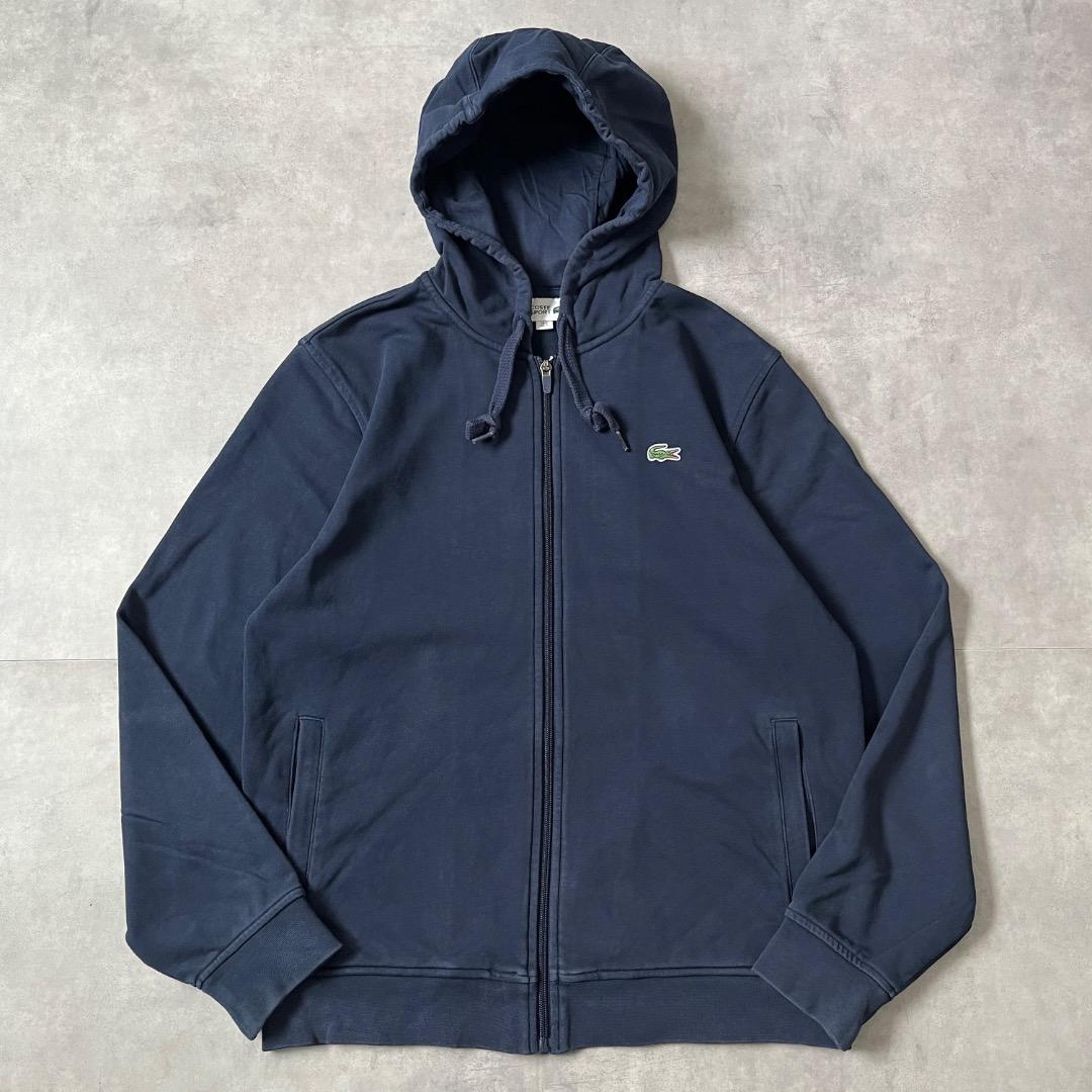 LACOSTE ラコステ パーカー ジップ 古着 ワニ M 紺 17969