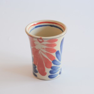 【やちむん 幸陶器】菊文 フリ-カップ (大)