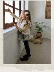 韓国子供服 / 26winter / puella FLO / ミンクリボンヘアピン / キッズ / 冬服 *FREE*