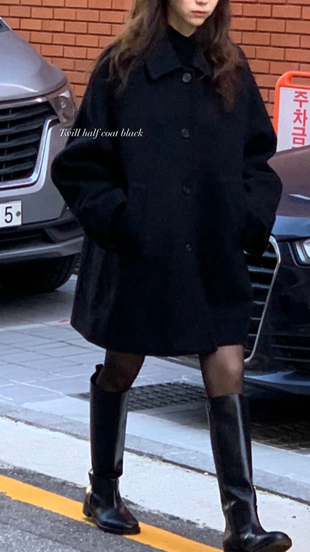 (即納) HAUS / Twill half coat